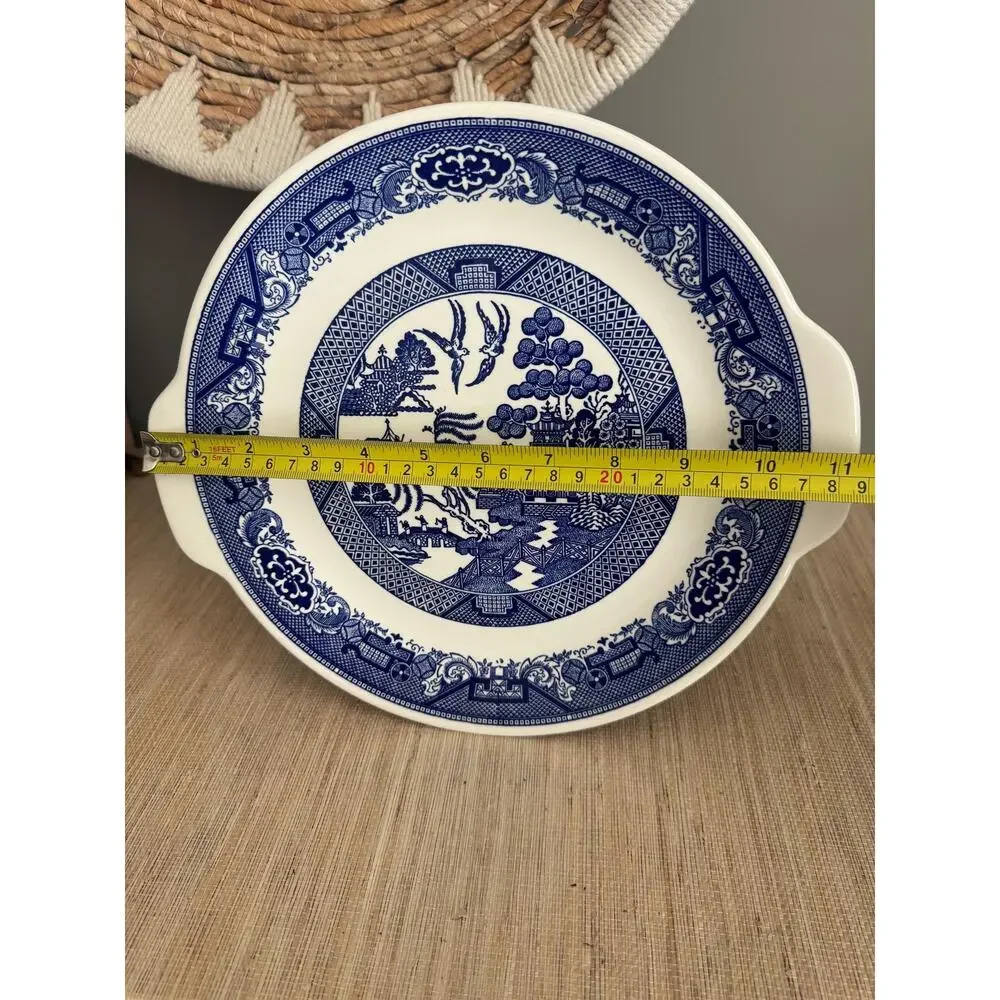 Vintage Blue Willow Transferware Chinoiserie Serving Platter 11” |